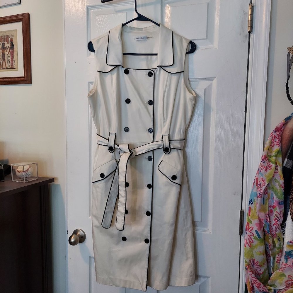 NWOT Calvin Klein double breasted trench dress